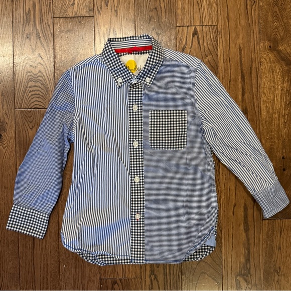 Mini Boden Toddler Striped Checkered Oxford Shirt. 5T - Picture 1 of 5